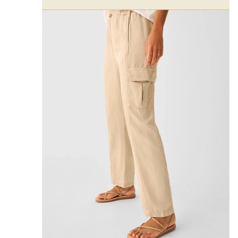 FAHERTY Arlie Cargo Pants In Safari Size Medium‎